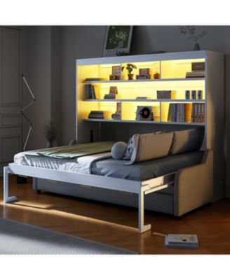 Murphy Cabinet Bed with Sofa, Storage & LED