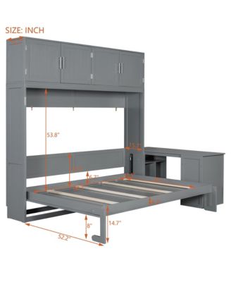 Queen Murphy Bed with Desk & Storage