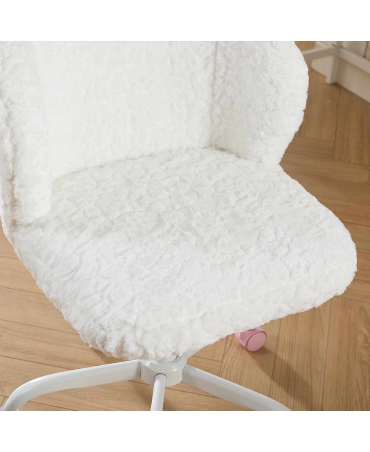 Streamdale Furniture Ivory Faux Rabbit Fur Office Chair