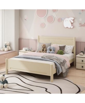 Streamdale Queen Size Wood Platform Bed Frame with Headboard and Wooden Slat Support