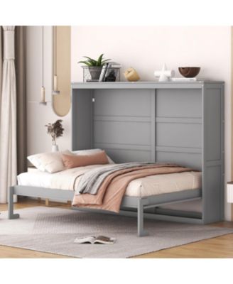  Full Size Murphy Bed Wall Bed, Gray