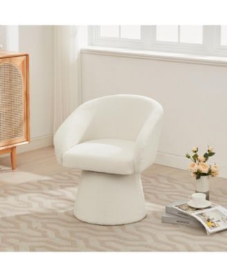 Modern 360 Swivel Boucle Accent Chair