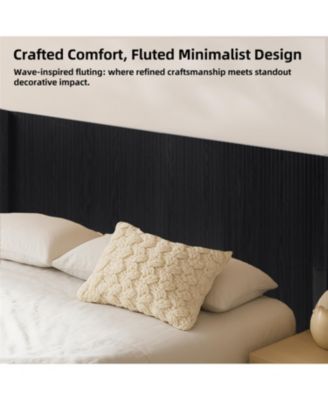 King Wood Headboard   Oak Fluted Panel