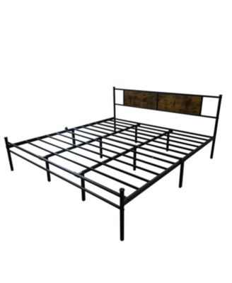 KING Bed Frame Wood Headboard Footboard Metal Platform Mattress Foundation