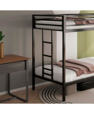 Adam Metal Twin Bunk Bed with Ladder