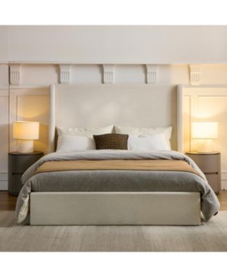 + King + Chenille + Upholstered + Platform Bed Frame