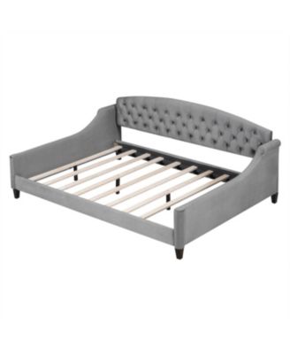 Modern Gray Tufted Button Daybed