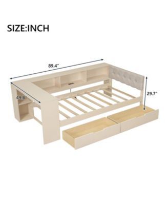 Platform Bed with Storage, Charging Station