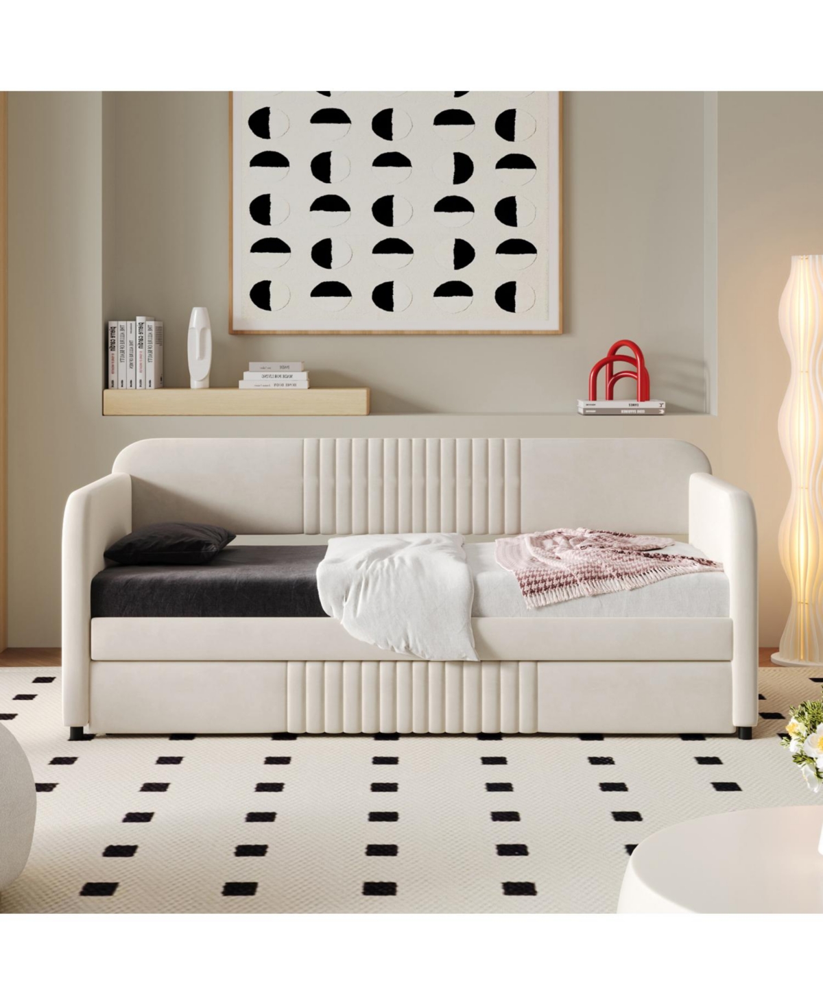 Streamdale Furniture Upholstered Twin Daybed Sofa with Trundle