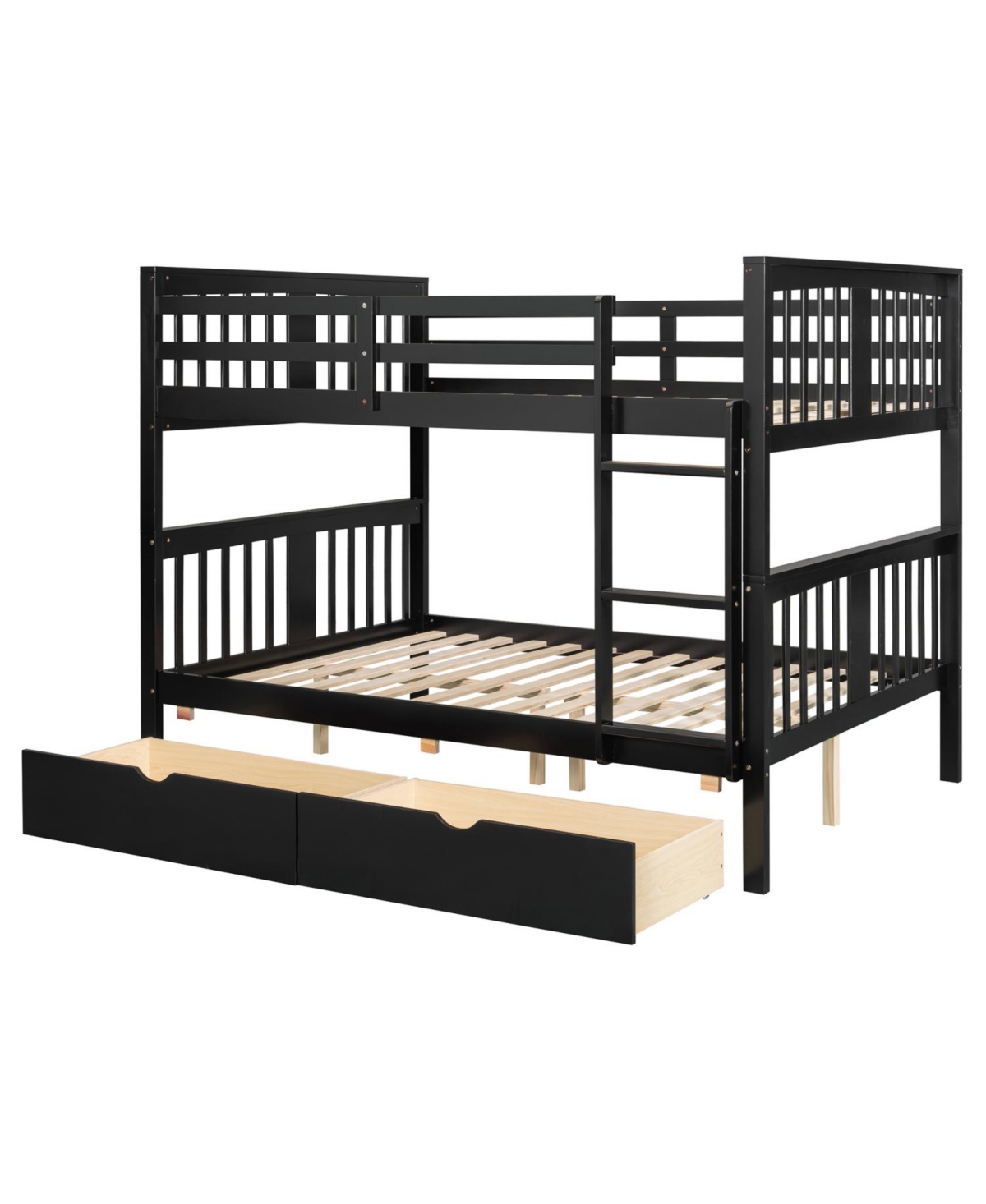 Streamdale Furniture + Full Over Wood Drawers & Ladder Bunk Bed