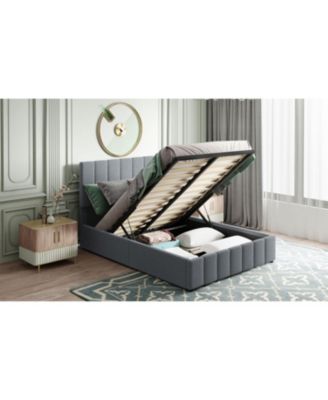 Upholstered Platform Bed w/ Hydraulic Storage