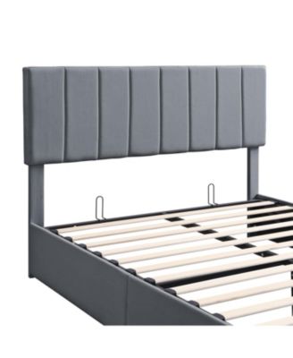 Queen Upholstered Platform Bed w/ Hydraulic Storage