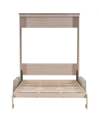 Queen Size Murphy Bed with Sofa and LED