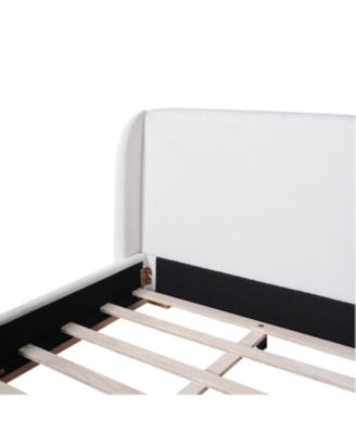 King Size Bed Frame, Boucle Wingback Headboard