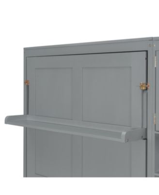 Dual Twin size Wall Murphy Beds with Cabinets and Shelves