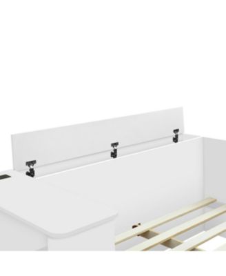 Full Size Wooden Platform Bed with 6 Drawers, Shelves and Dressing Table