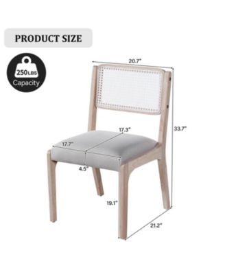 Modern Farmhouse Dining Chairs, Set of 2, Beige