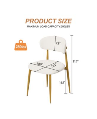 Modern White & Gold Dining Chairs (Set of 2)