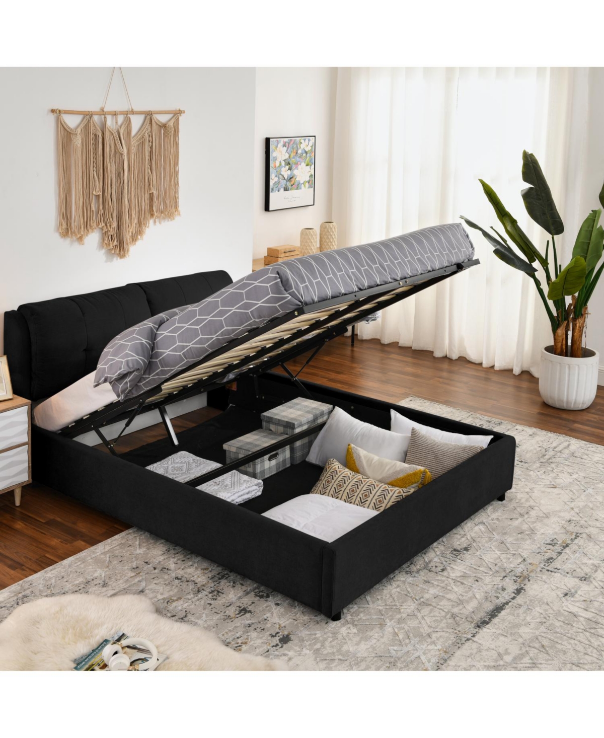 Streamdale Furniture Queen Storage Bed with Headboard