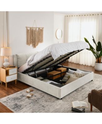 King Chenille Hydraulic Storage Bed