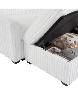  Upholstered Chesterfield Sofa Couch - Large White