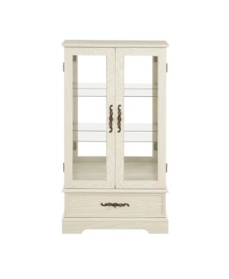 Streamdale Lighted Glass Curio Cabinet - 2-Door Display, Adjustable Shelves