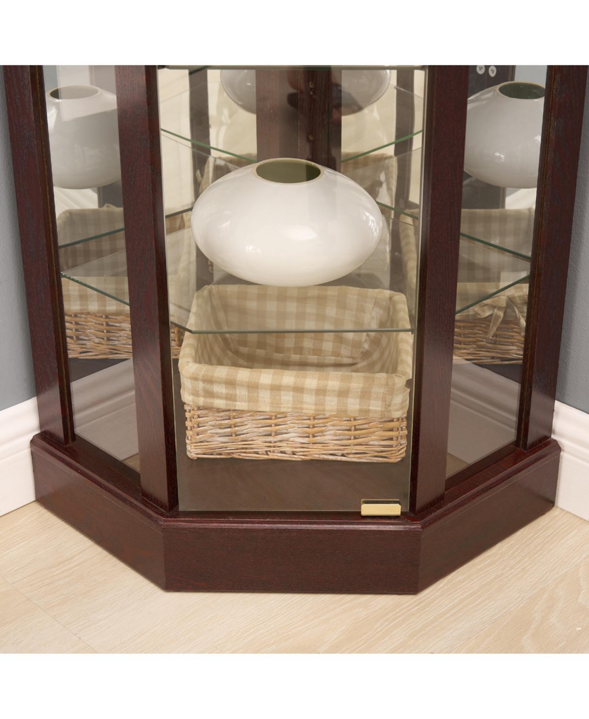 Streamdale Furniture Lighted Corner Curio Cabinet