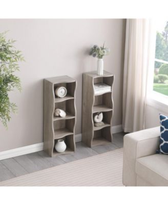 Streamdale Wavy 8-Layer Adjustable Bookshelf - Narrow & Multifunctional