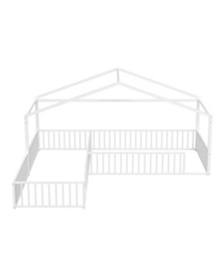 Streamdale Metal L-Shaped Montessori Bed Frame for 2 Kids