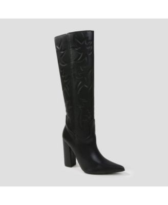 Antonella Western High-Heeled Boots