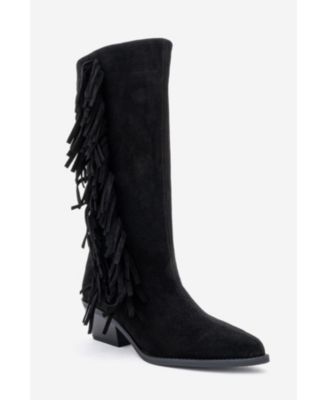 Women Orlo Leather Fringed Western Boot