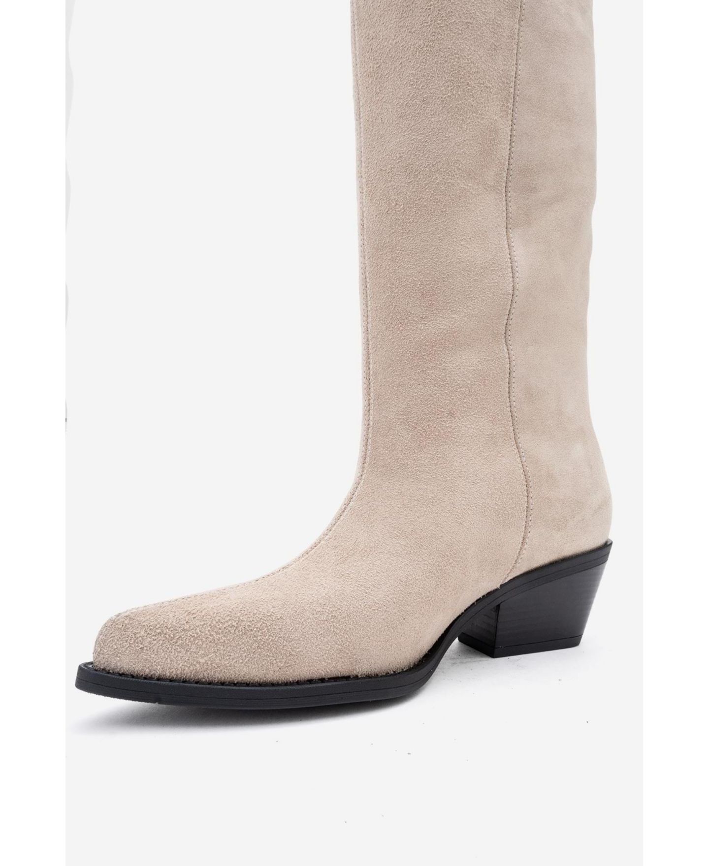 Женские кожаные ковбойские ботинки Forever & Always Shoes Orlo с бахромой, цвет: Бежевый замшевый кожаный — фото 4