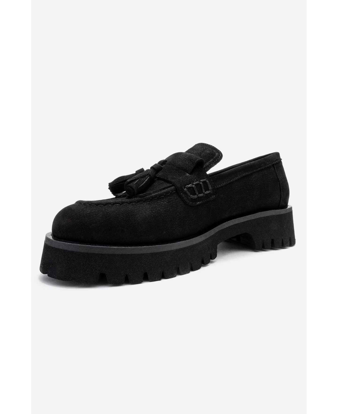 Женские туфли Forever & Always Shoes Poen Leather Tassel Loafer, цвет: Чёрный замшевый кожаный — фото 5