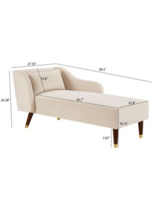 Modern Chaise Lounge Chair Velvet Upholstery