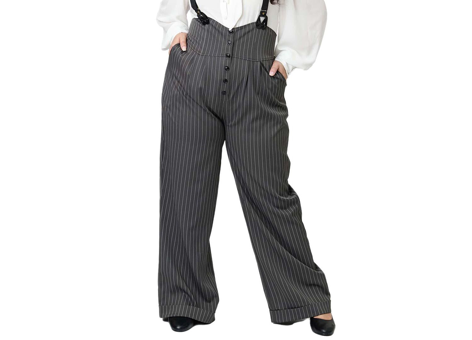 Women's Plus Size Thelma High Waist Suspender Pants