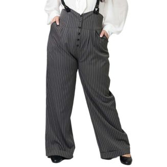 Unique Vintage Women's Plus Size Thelma High Waist Suspender Pants