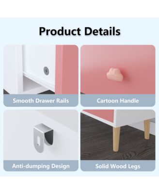 Kids 3 Drawer Dresser, Nightstand - Colorful