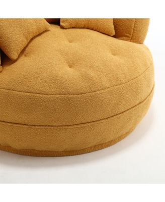 Chenille Sleeper Sofa Chair - Modern Fluffy Lounge Seat