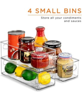 10-Piece Clear Open Bin Containers Set - Organize fridge & pantry essentials! Stackable, portable, clear view for easy access