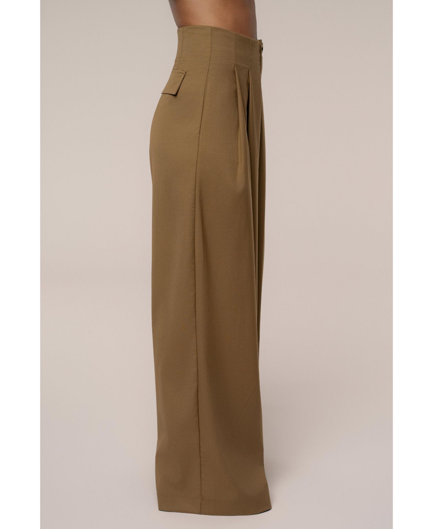 Женские брюки JLUXLABEL Polished Pleat Trouser, цвет: Бежевый — фото 2