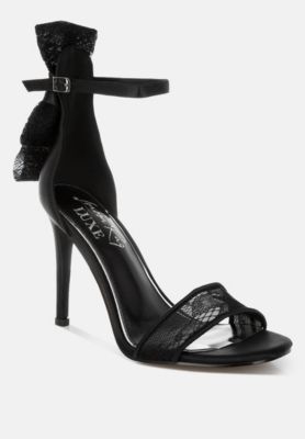 Women's Delancy Bow Detail Lace Stiletto Sandals