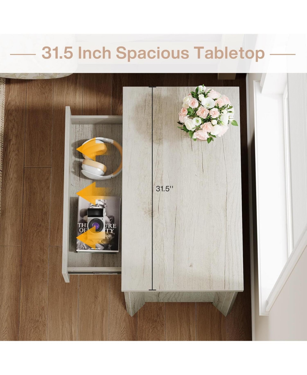 Tribesigns Large Farmhouse Night Stand with Storage for Bedroom