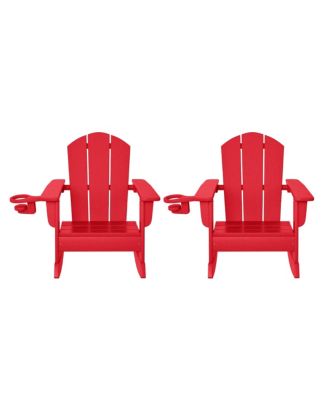 Outdoor HDPE Plastic Preschool Toddler Classic Adirondack Rocking Chairs