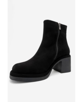 Forever & Always Women's Shoes Junae Leather Block Heel Boot (Women)