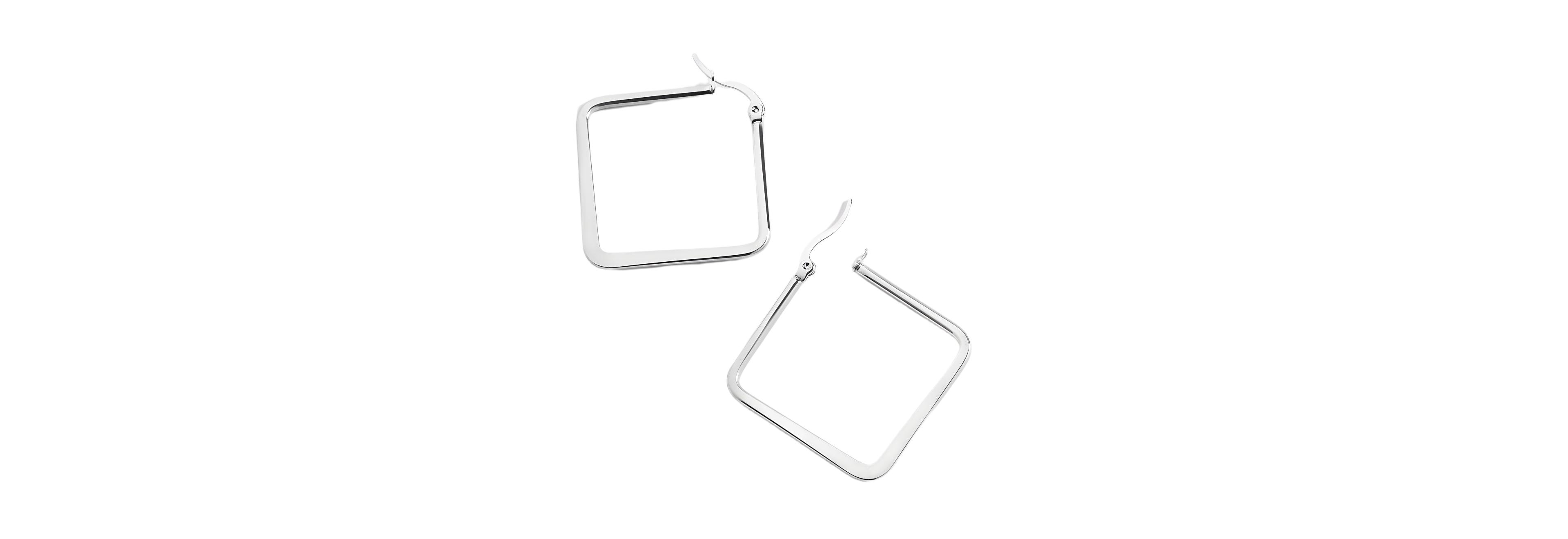 Mint & Lily Geometric Girl Boss Hoop Earrings