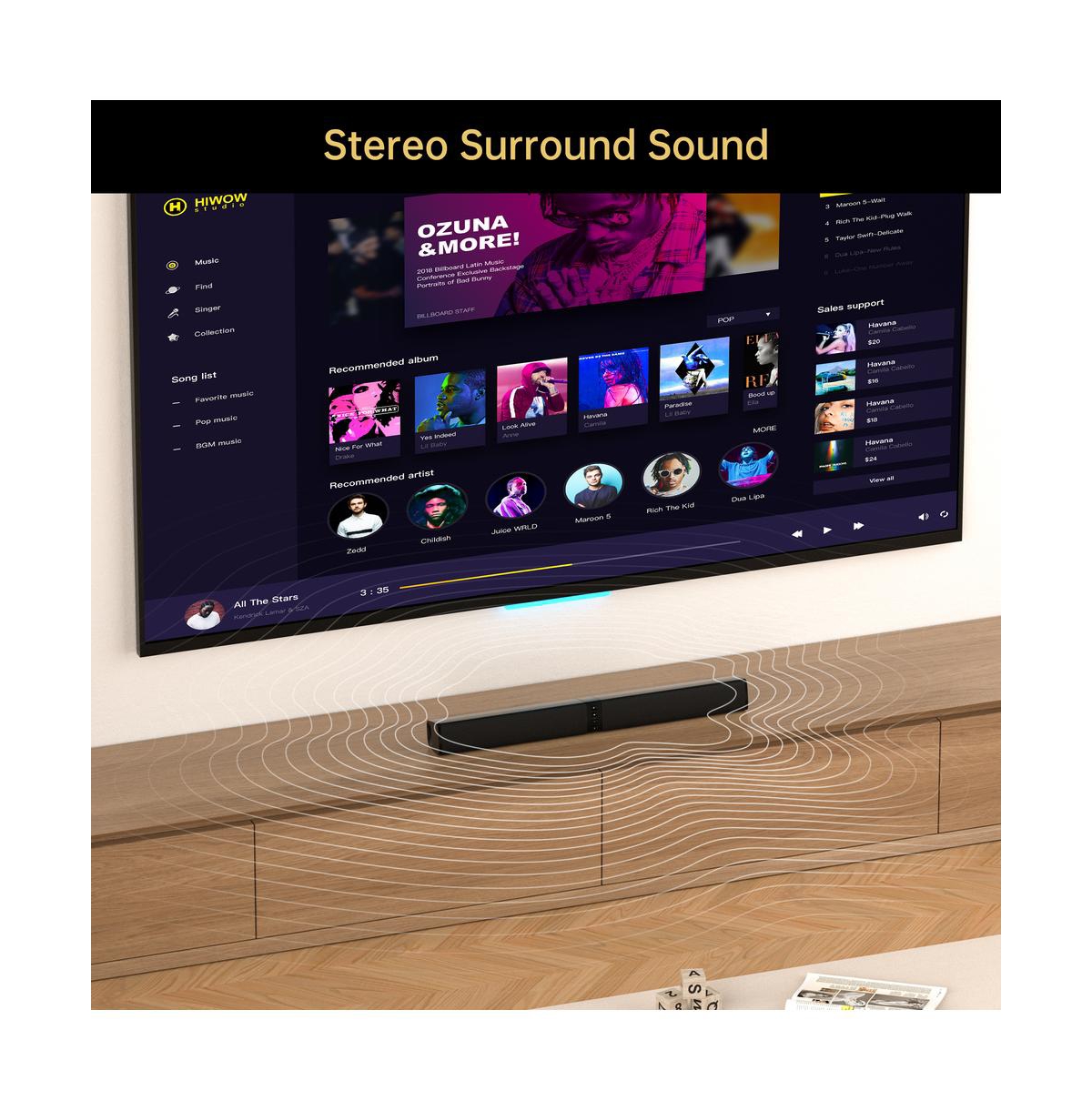 Artudatech 20W Detachable Sound Bar with Bluetooth 4.0, Converts to Dual Speakers for Immersive Audio