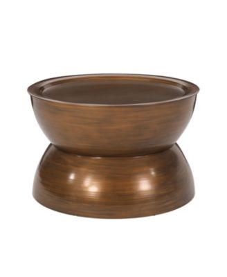 Modern Iron Hourglass Coffee Table - Antique Brown