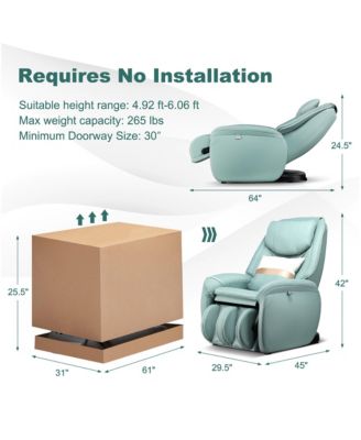 Massage Chair Full Body SL Track Zero Gravity with  Pillow Reversible Footrest Heat