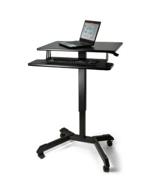 High Rise Mobile Adjustable Standing Desk with Keyboard Tray