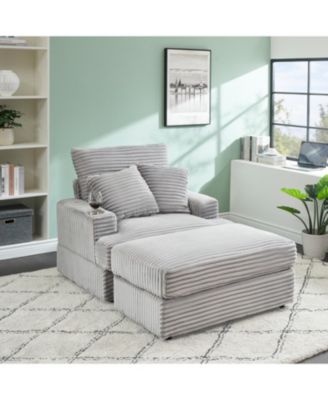 Streamdale Cozy 39" Spring Armchair & Ottoman Set
